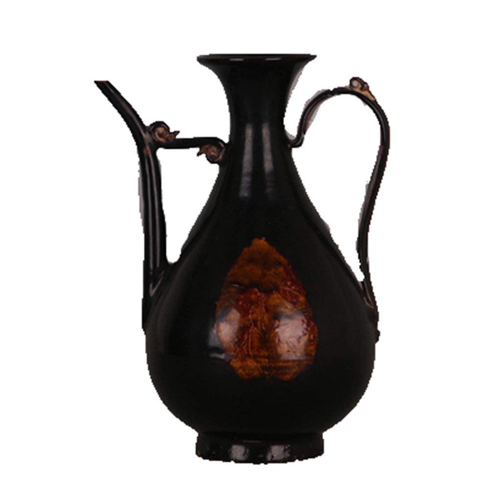 Fashion158 Jizhou Kiln wujin glaze Maple leaf long Handle long Mouth pot Decoration Household Collection