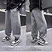 Boy's Wide Leg Sweatpants Fashion Soft Drawstring Elastic Waisted Sweat Pants Casual Loose Solid Color Active Jogger Pants,Grey,11-12 Years