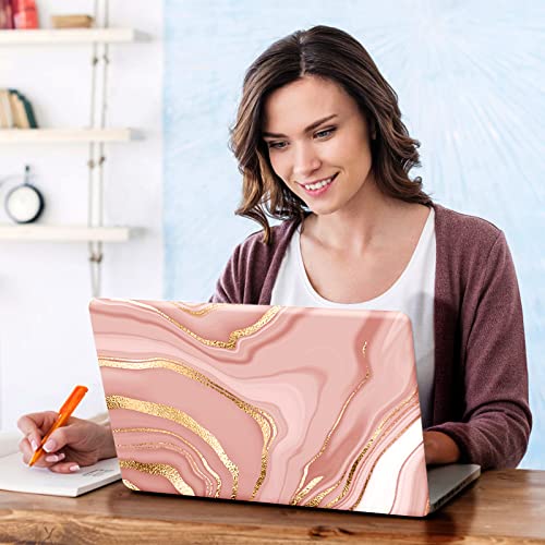 Image of DINKY Laptop Skin Sticker Decal, 12 inch 13 inch 13.3 inch 14 inch 15 inch 15.4 inch 15.7 inch Laptop Universal Reusable Vinyl Skin Stickers Cover Art Decal Notebook PC Personalized Protector-Rose Gold Fluid