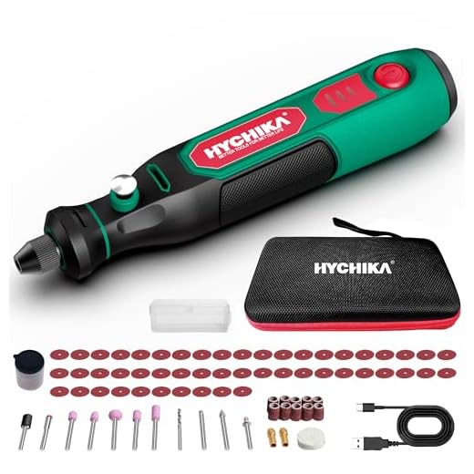 HYCHIKA 3,6V Mini Amoladora Eléctrica Bateria，Con 77 Accesorios para Taladrar, Lijar, Pulir, Grabar，Mini Taladro Eléctrica con Velocidad Ajustable y Carga Tipo-C，Herramienta Rotativa Ideal para DIY
