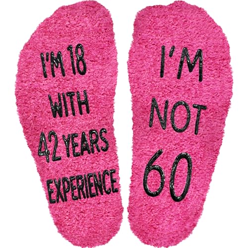 Image of 60th Birthday Cotton Socks, Unique Presents for Women in Their 60s, Birthday Gifts for Her, Easter Basket Stuffers for Best Friends and Sisters, Friendship Gifts for Women