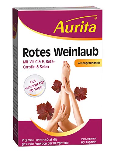 Aurita Rotes Weinlaub 60 Kapseln, 1er Pack (1 x 23 g)