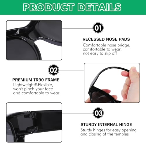Polarized Fit Over Glasses Sunglasses Womens Men, TR90 Stylish Wrap Around Sunglasses Over Glasses With UV Protection3