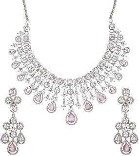 Necklace Jewellery Set for Women with Earrings Bridal Necklace Set for Wedding, Engagement, Party & Festivals Teardrop Sta... Price In India