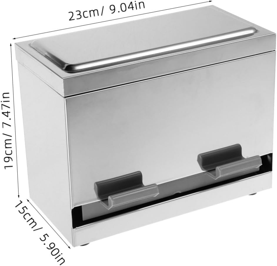 KICHOUSE Chopstick and Straw Holder Dispenser Stainless Steel Storage Box Tea Shop Straw Organizer Counter Lid Holder