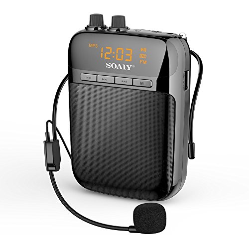 SOAIY S518 Ultralight Portable Voice Amplifier with LED Display, 2000mAh Rechargeable Loudspeaker wi