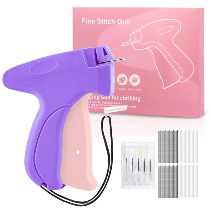 Stitch Gun for Clothes, Micro Stitch Gun, Tagging Gun for Clothing, Includes 6 Needles, 0.2'' 1000 Black & 1000 White Fasteners, Quick Stitch Sewing Gun-image-21
