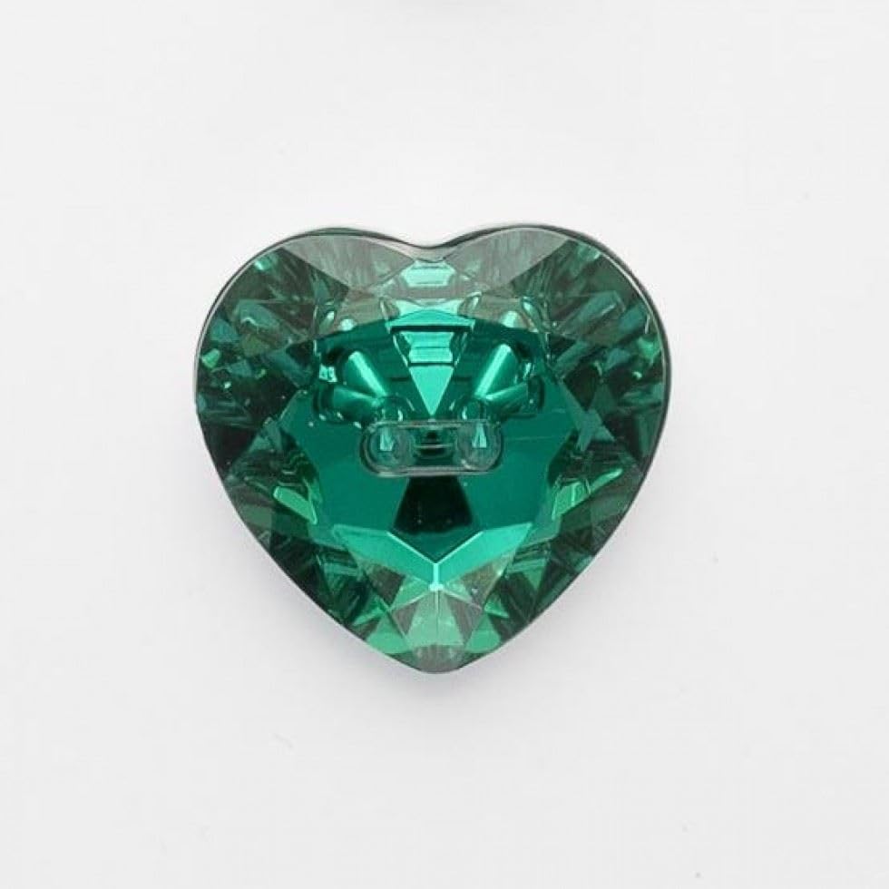Crystal Heart Buttons Suitable for Dressmaking - Size 20mm - Sold in Packs of 50
