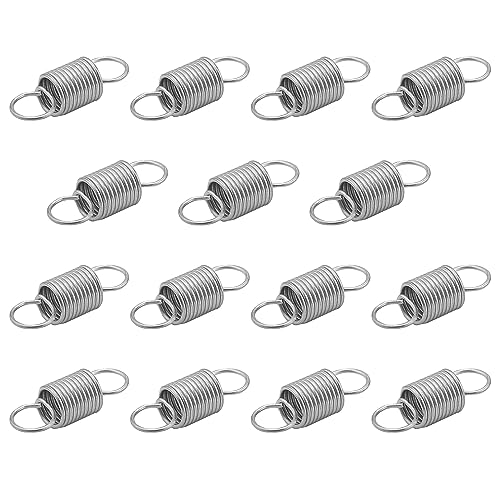 Aicosineg 15Pcs Stainless Steel Extended Compressed Spring Wire Diameter 0.02in OD 0.20in Free Length 0.59in Tension Spring for Furniture Appliances Machinery Construction Industrial Silver Tone