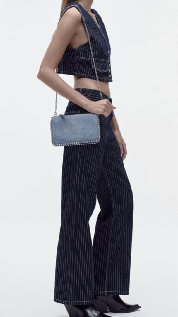 スタッズ付き ブラック ショルダーバッグ　Zara y2k ZARAスタッズ付き黒ショルダーバッグ - メルカリ