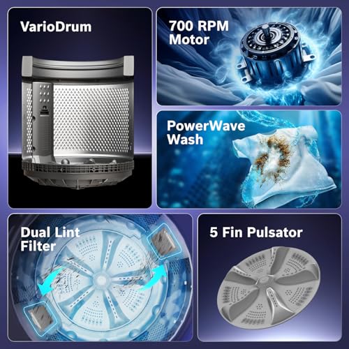 Image of Bosch 8 kg 5 Star Fully Automatic Top Loading Washing Machine (WOE80AH0IN, PowerWave Wash & in-built Dual Lint Filter, Stainless Steel VarioDrum with 5 fin Pulsator, Water Save, Eco Wash, Dark Grey)