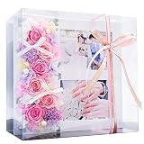プリザーブドフラワー 写真立て 結婚祝い プレゼント おしゃれ 枯れない 花 結婚式 人気 女性 ピンク リボン フラワーギフト L版 ブリザードフラワー