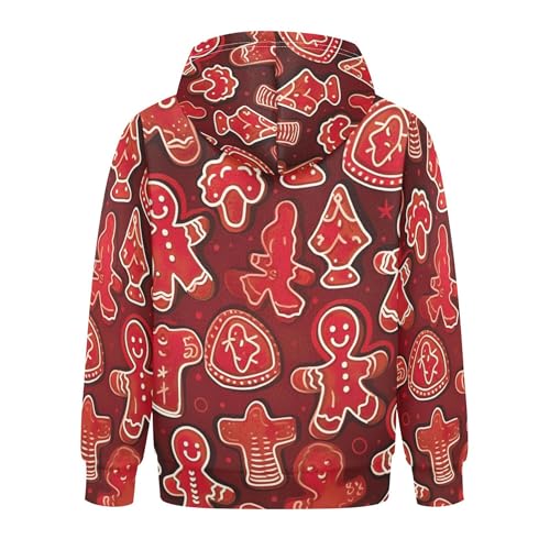 Kids Hoodies Sweaters Christmas Gingerbread Hooded Sweatshirts with Big Pockets for Boys Girls B04000242