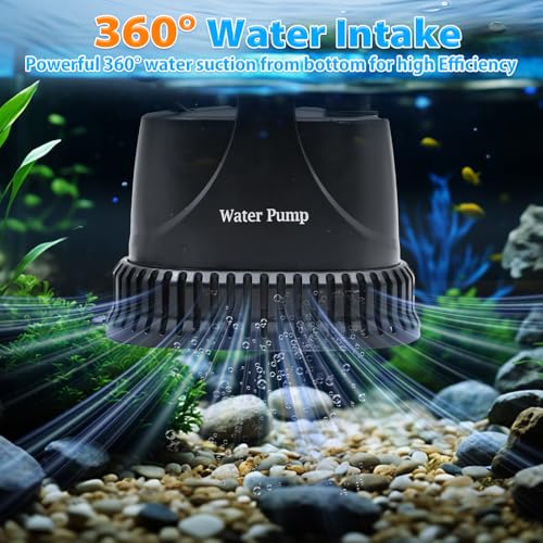 Image of Submersible Aquarium Water Pump, Adjustable Water Flow, Small Fountain Pump for Garden Fountain, Water Table, Fish Tank, Pond, Hydroponics (25W, 400GPH)
