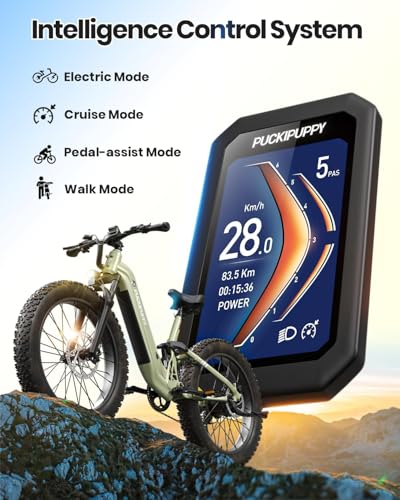 Image of PUCKIPUPPY Electric Bike for Adults 960W, 48V 20AH Battery Adult Electric Bicycles, 26 inch Fat Tire Full Suspension Step-Thru Ebike, 28MPH Mountain Ebike, 7 Speed, 80Miles Range-Boxer ST