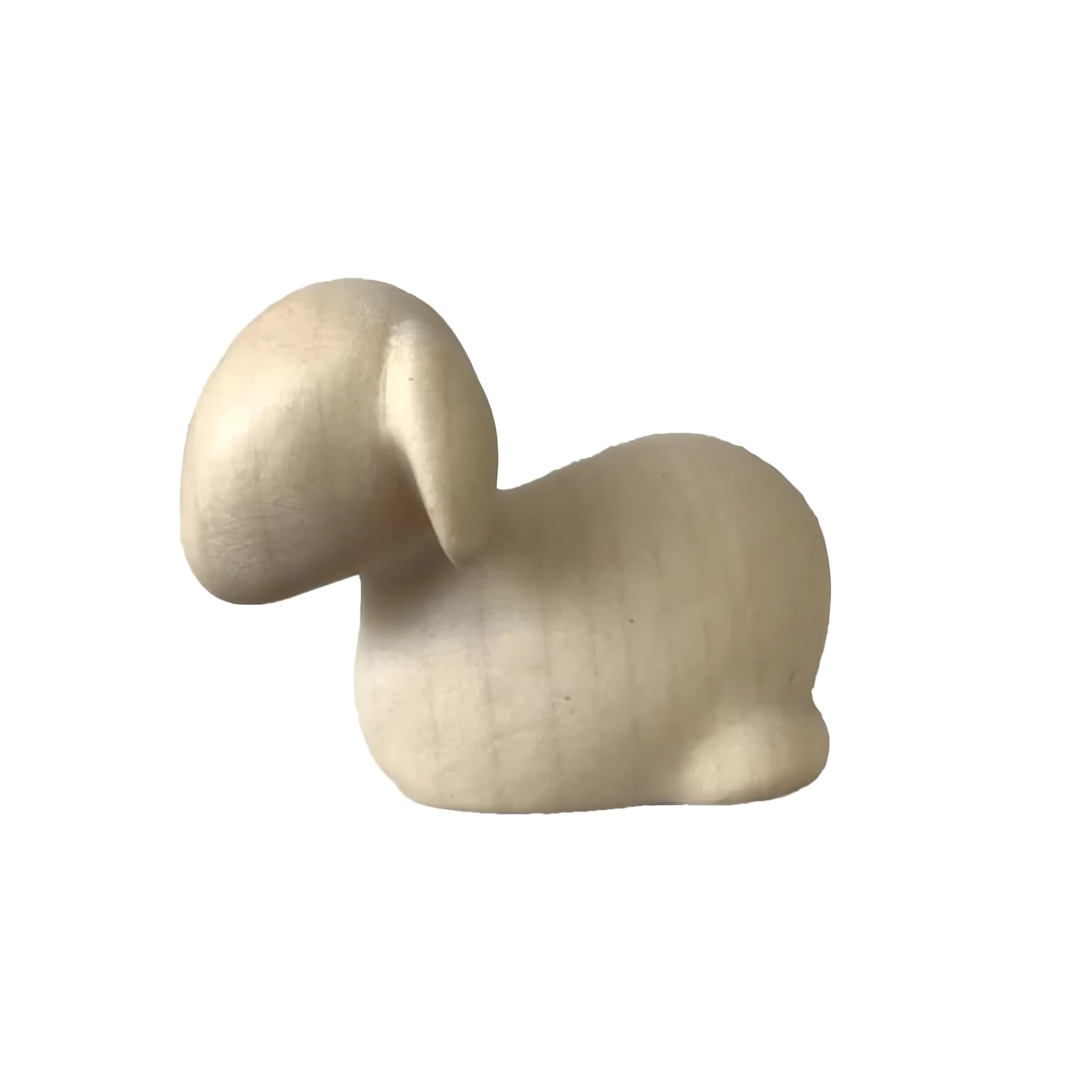 Carved Maple Wood Lying Sheep - Dolfi