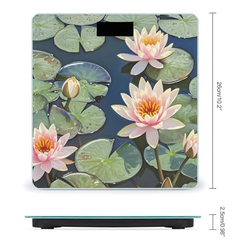Báscula Digital de Baño con Diseño Floral y Pantalla LCD miniatura 2