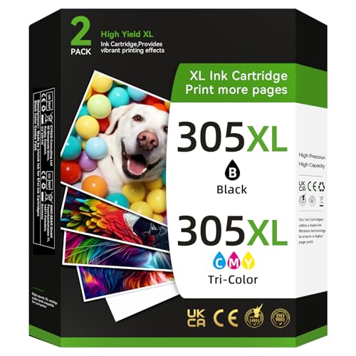 CARTRIGO 305XL Remanufactured Printer Ink Cartridges Replacement for HP 305 XL HP305 Compatible with DeskJet Plus 4120 4122 4130 DeskJet 2320 2710 2720 2721 2723(Black and Tri-color Combo Pack)
