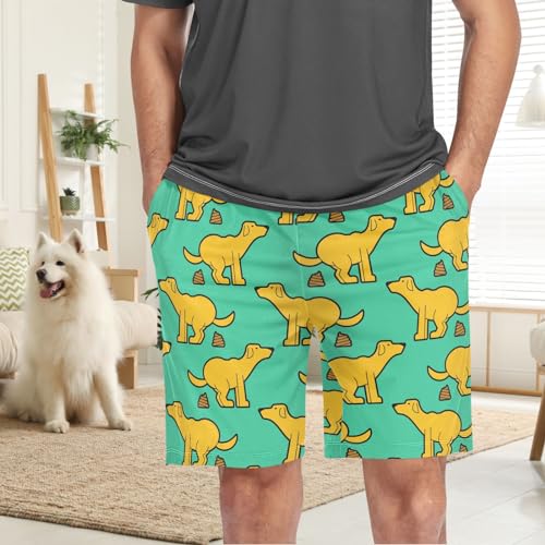 visesunny Pajama Shorts for Men Summer Dog Poop Pet Shit Soft Comfy Sleep Pants Breathable Lounge Wear with Pockets2