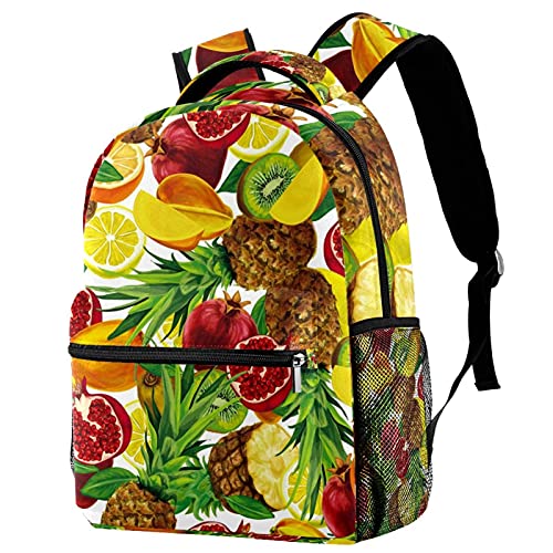 Sac à dos campus fruits tropicaux avec porte-bouteille pour fille et garçon