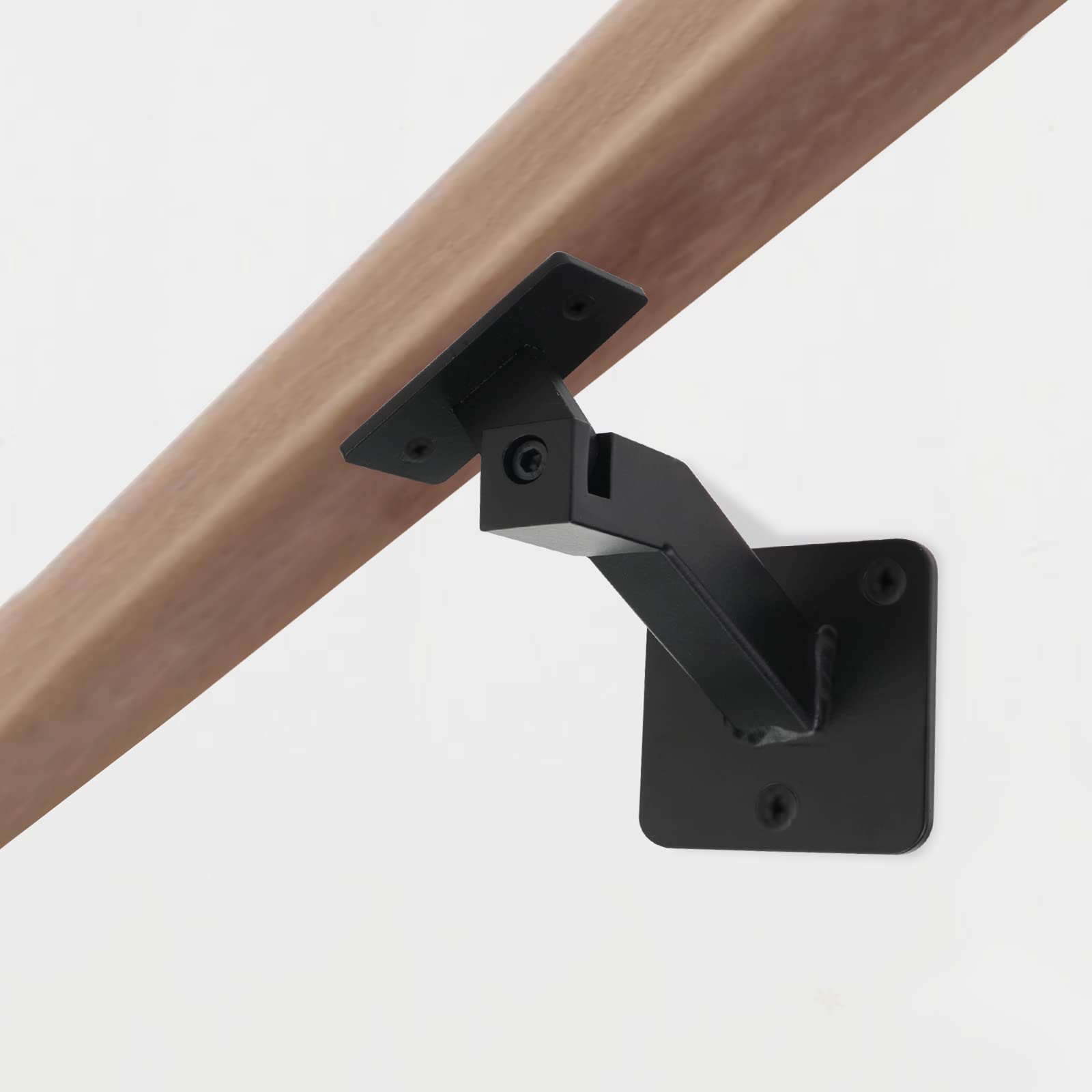 Black Handrail Brackets 5-Pack 304 Stainless Steel Swivel Handrail Brackets - Adjustable For