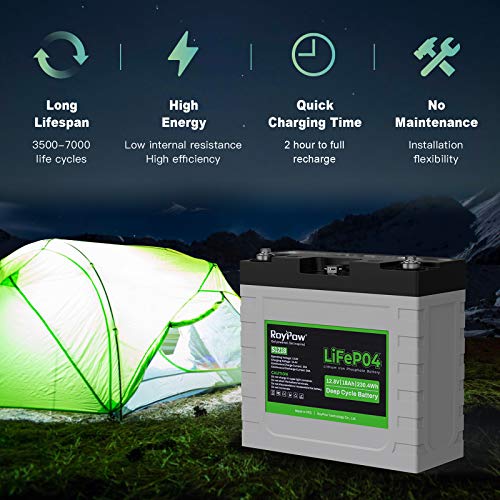 12V 18Ah Lifepo4 Lithium Battery Deep Cycle Rechargeable And 12V Battery Matainer With Alligator Clamp And Ring Terminal #TOP4