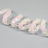 12 Meter, breites 1,5 cm langes weißes Paillettenband zum Selbermachen, Nähen, Kleid, Tanzkostüme, Stirnband (weiß)