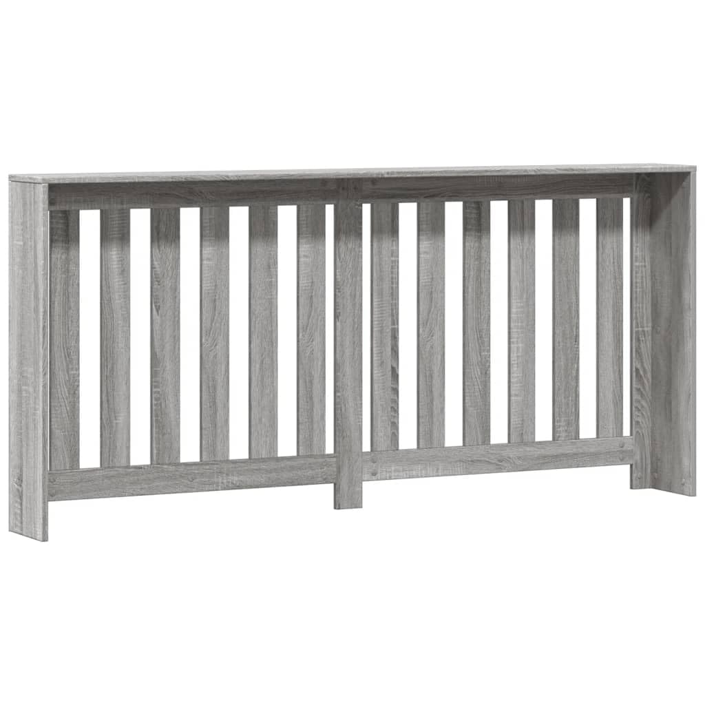 Revestimiento para radiadores Sonoma gris de madera 175 x 20 x 82 cm con diseño de lamas, práctico estante, fácil de limpiar, solución adecuada para el salón, ahorro de energía