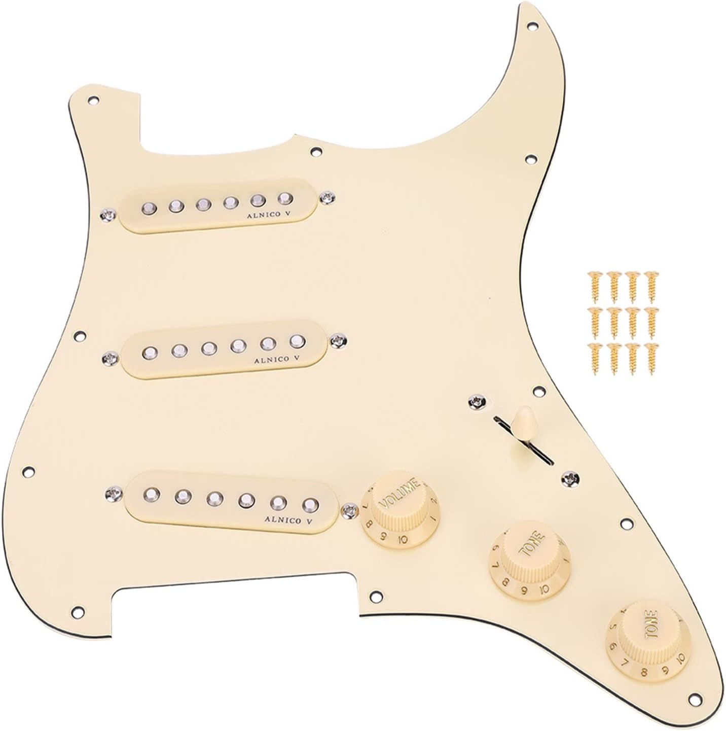 Loaded Pickguard Loaded Prewired SSS Pickguard Set, ALNICO V Magnet for Electric Guitar, Easy Installation, Compatible with Various Guitar Models
