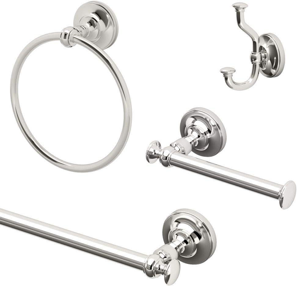 Polished Nickel 4-Piece Bathroom Hardware Set