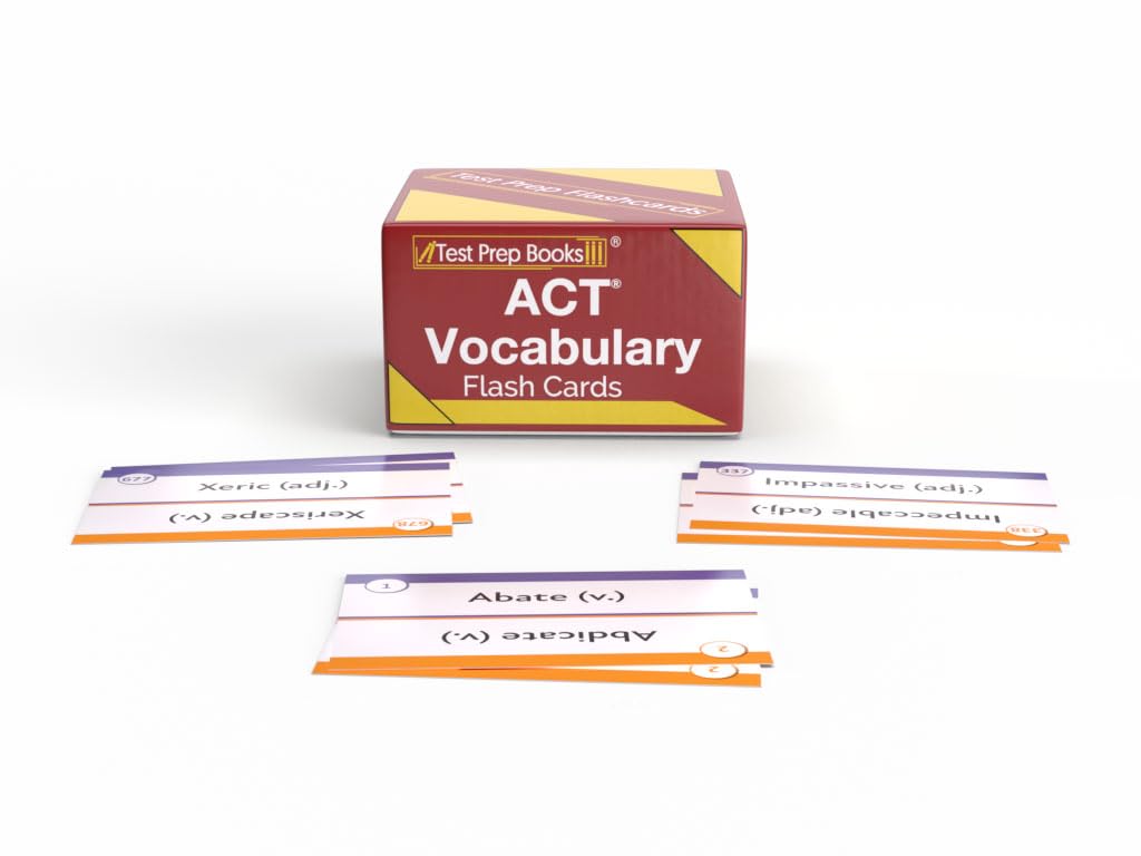 ACT Vocabulary Study Cards 2026-2027: ACT Vocabulary Words for Test Prep Review [Full Color Cards]