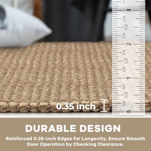 KOZYFLY Boho Runners for Hallways 2x10 ft Washable Kitchen Runner Non Slip Rubber Backed Hallway Rugs Cotton Entryway Runner Rug Floor Carpet for Indoor Hall, Backdoor, Kitchen, Tan/Orange/Brown