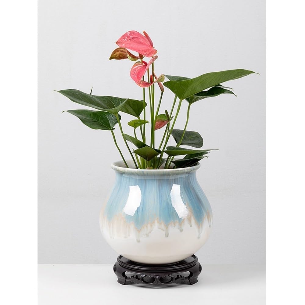 doniczka Spersonalizowane z podstawą, zielona roślina okrągła ceramiczna doniczka, duża orchidea, oddychający sukulent Bonsai, doniczkowa