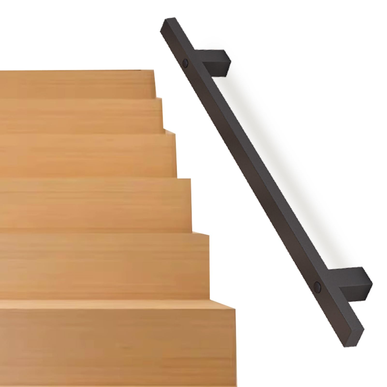 Rampe en fer forgé haut de gamme 280 cm avec supports muraux robustes