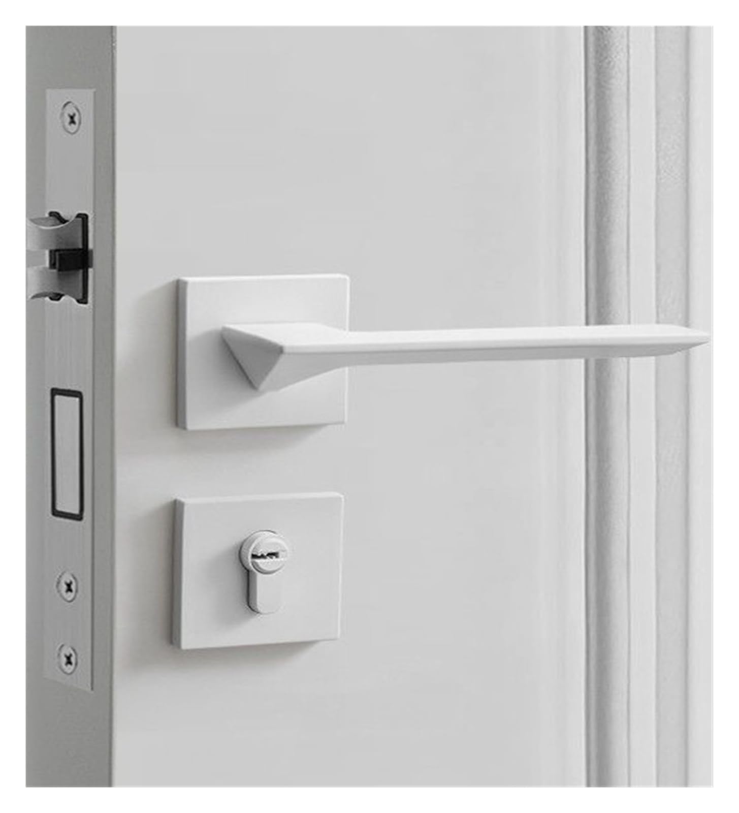 BSAXITHZB Bedroom Safety Door Lock Silent Handle Latch White(E)