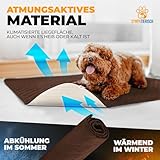 SympaTierisch wasserdichte Hundedecke - Robuste Hundematte als Schutz für Sofa & Bett - rutschfeste Hundedecke auch für große Hunde geeignet - in der Waschmaschine waschbar - 205 x 130 cm - braun