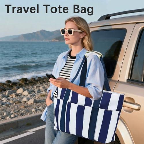 Image of Fammart Mesh Beach Bag for Women, Large Beach Toy Pool Bag with Zipper Pocket, SandProof Cruise Essentials 2026 Family Travel