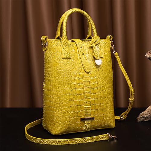 Cartera tote para mujer de cuero vegano con diseño cocodrilo miniatura 3