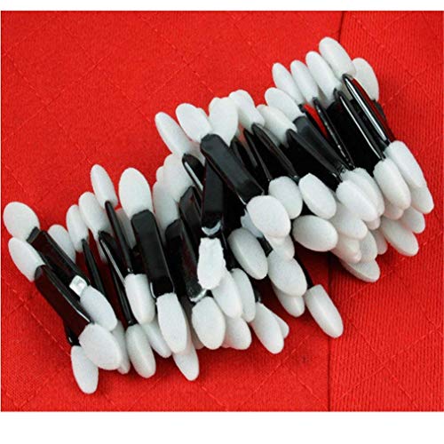 Pure Vie 50 Piezas Desechable Cepillo de Sombra de Ojos Doble Cara Esponja Aplicadora Maquillaje, 1 Cover