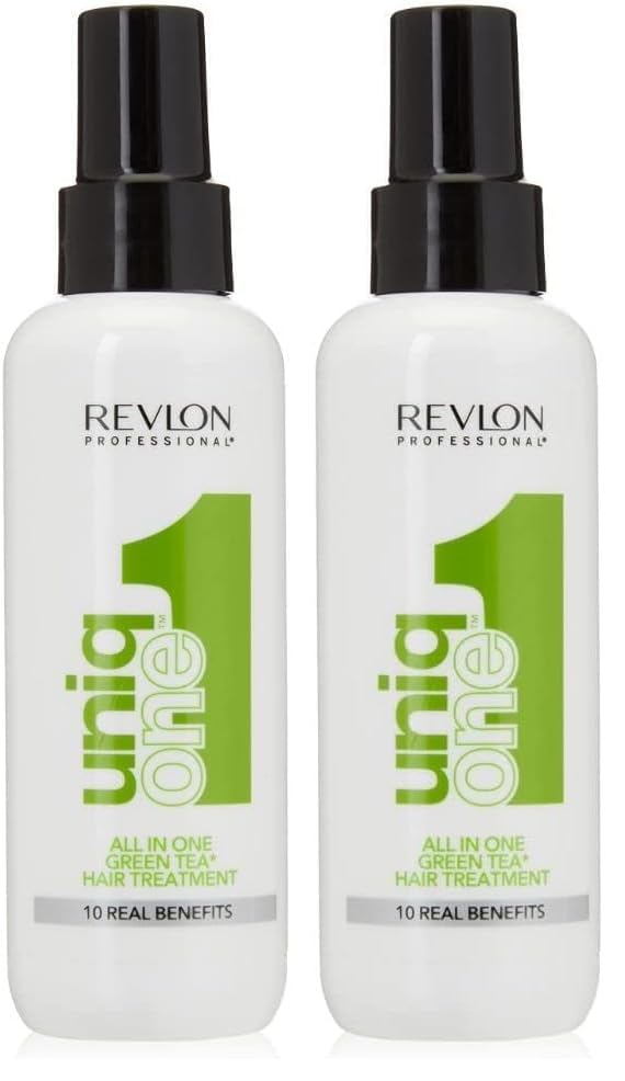 Revlon Professional UniqOne, Masque en Spray Sans Rinçage (150 ml), Soin Cheveux Nourrissant et Réparateur, Formule Vegan, Tous Types de Cheveux, Thé Vert...