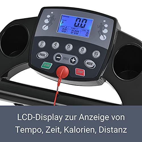 ArtSport Speedrunner 2000 Loopband, inklapbaar, 10 km/u en 12 programma's, lcd-display, elektrische hometrainer 120 kg belastbaar, fitnessapparaat 500 watt - Afbeelding 7