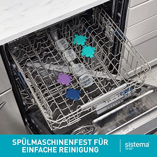 Sistema Snack Pots Mini Bites TO GO Frischhaltedosen | 130 ml | stapelbare Snack-Boxen mit Deckel | BPA-frei | 3 Stück