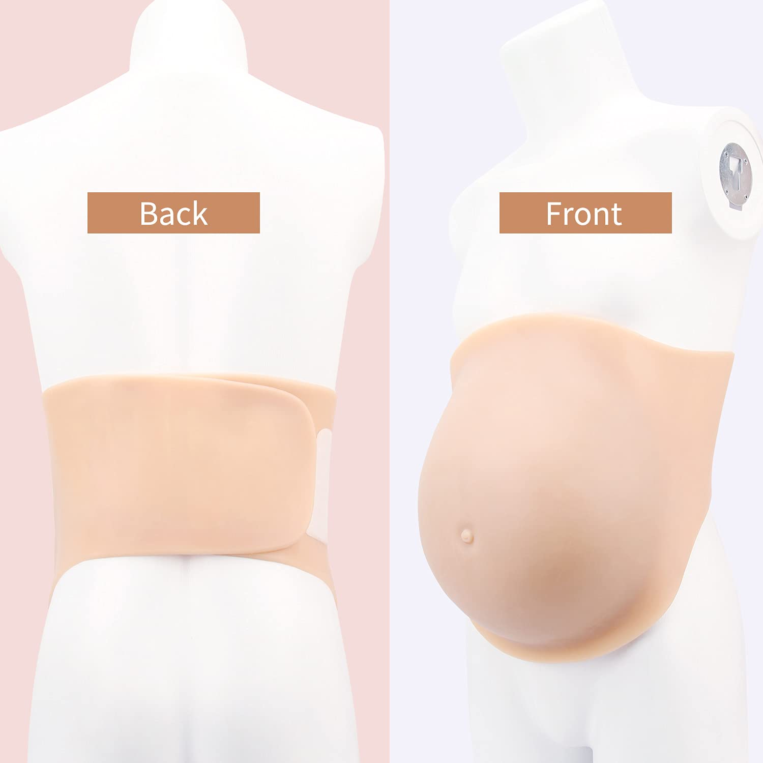 Silicone Fake Pregnant Belly Artificial Pregnant False Belly Film Props Party Costume(Cotton Filled,7-8Months)