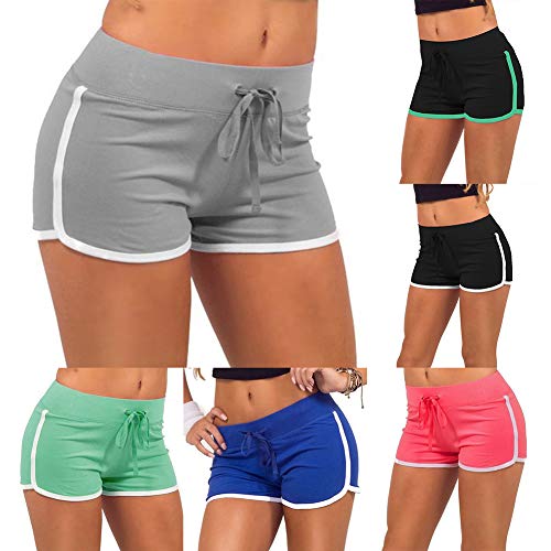 Pointsee Pants,Summer Women Sports Shorts Gym Workout Drawstring Waistband Beach Hot - Black + White S Plus Size,Side Split,Quick Dry, Breathable, Loose, Comfortable