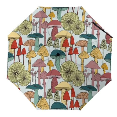 Parapluie pliable champignon automatique et résistant au vent