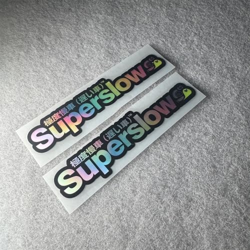 Image of Car Styling Sticker for Japanese Superslow Snail Creative Words Auto Oil Tank Window Body Vinyl Computer Case Motocross Decals (F 13x3cm Black Laser 2PCS)