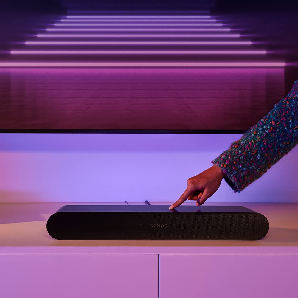 Sonos Ray Soundbar – Einzigartig kompakte All-in-One-Soundbar mit Blockbuster-Sound für Filme, Spiele und WLAN-Musikstreaming – Kompatibel App und Apple AirPlay – In Schwarz