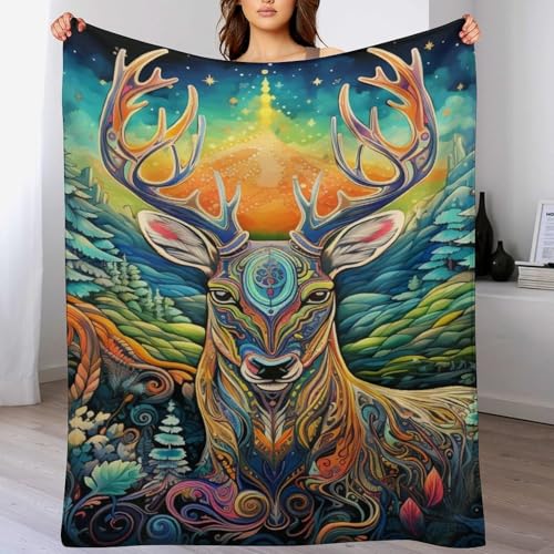 Couverture polaire cerf chaude et douce pour calmer le froid - 2