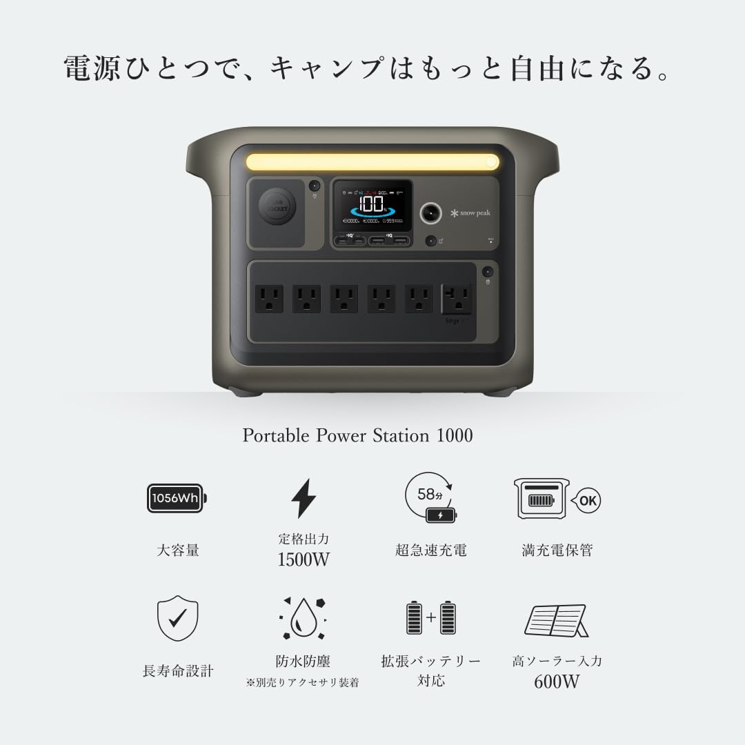 発電機・ポータブル電源 Portable Power Station 1000 1056Wh Amazon.co.jp: Portable Power Station 1000 ポータブル電源 1056Wh
