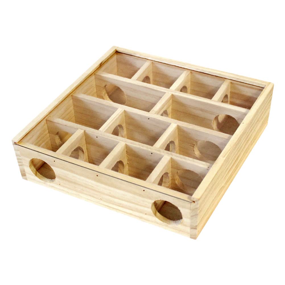 GALPADA Holz Mauslabyrinth für Kleintiere Hamster Labyrinth Spielzeug mit Mehreren Gittern Fördert Gesunden Wachstum und Verhindert Übergewicht im Haushalt